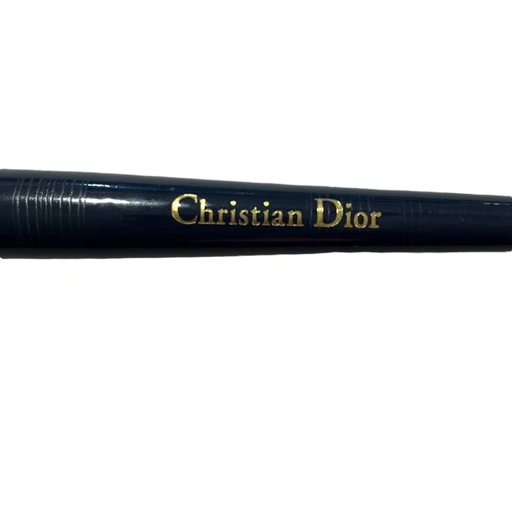 Christian Dior Artist Makeup Powder Brush Blue Handle Gold letters 2002 Vtg